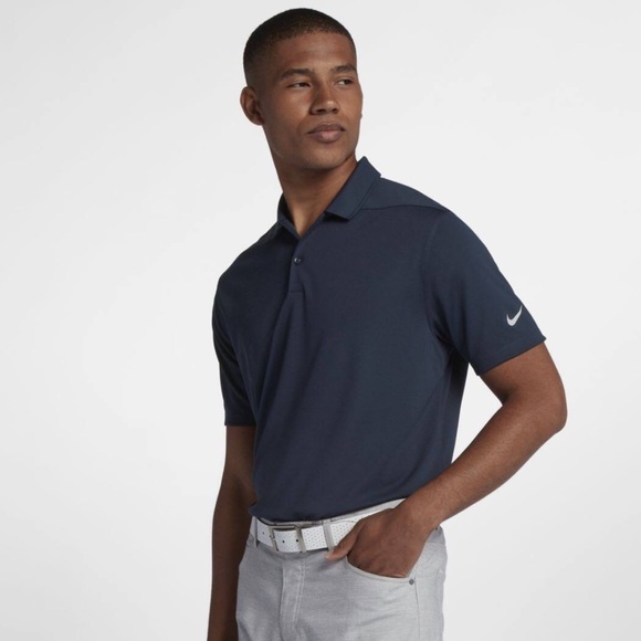 Nike Dri-Fit Victory Obsidian Blue Golf Polo Shirt - Picture 3 of 8